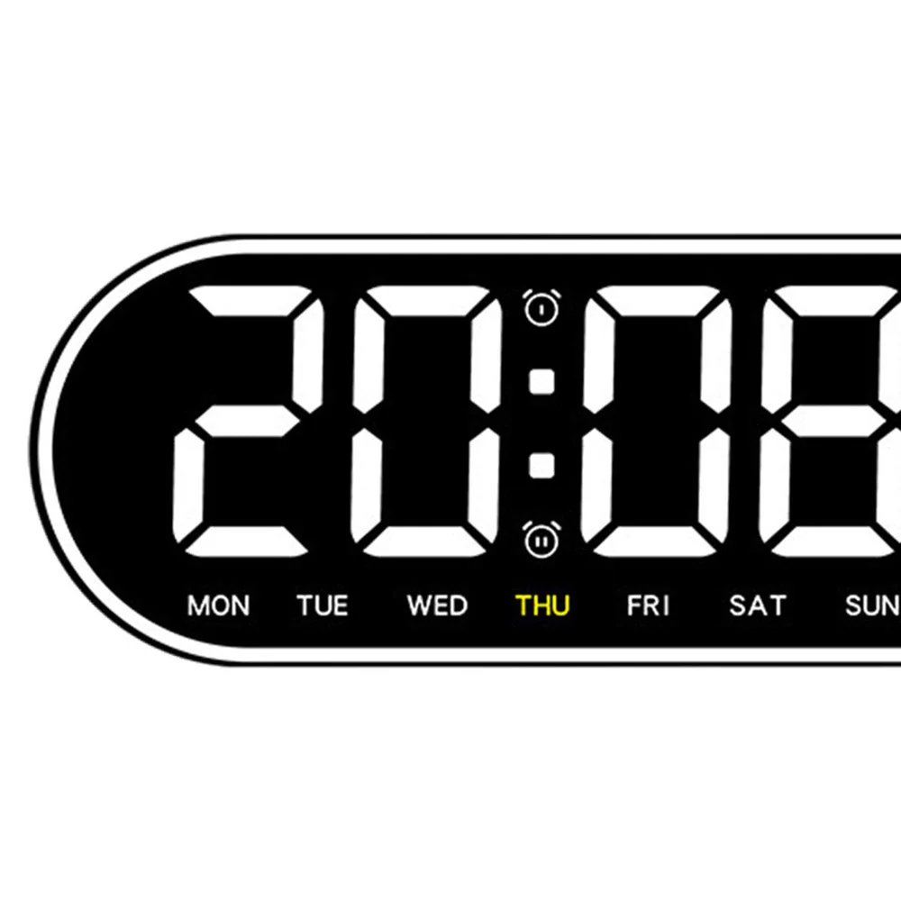 CRONY 8021 Clock Digital Wall Clock Alarm Clock Wall Mounted Adjustable Temperature Digital Clock Remote Control for Home - Image 4