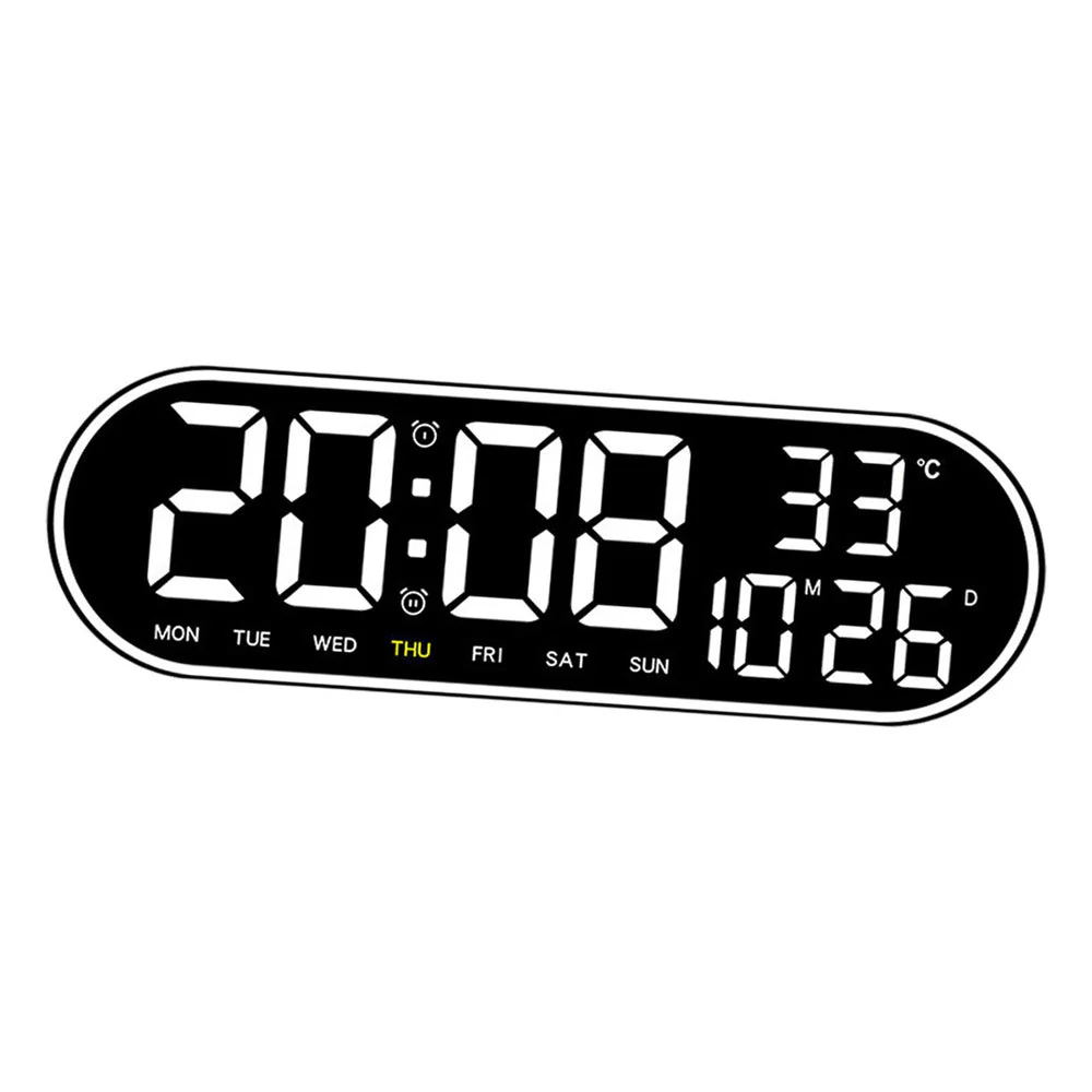 CRONY 8021 Clock Digital Wall Clock Alarm Clock Wall Mounted Adjustable Temperature Digital Clock Remote Control for Home - Image 7
