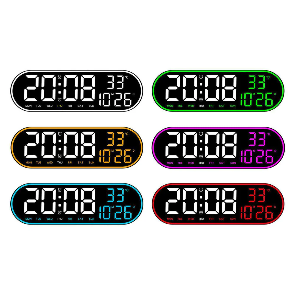 CRONY 8021 Clock Digital Wall Clock Alarm Clock Wall Mounted Adjustable Temperature Digital Clock Remote Control for Home - Image 9