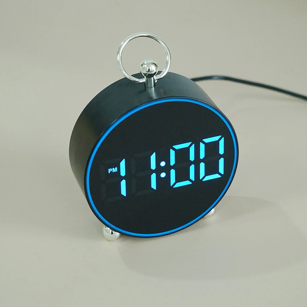 CRONY 8025 Electronic Clock Date Temperature Display Alarm Clocks With Atmosphere Light Voice-activated LED Digital Table Clock - Image 7