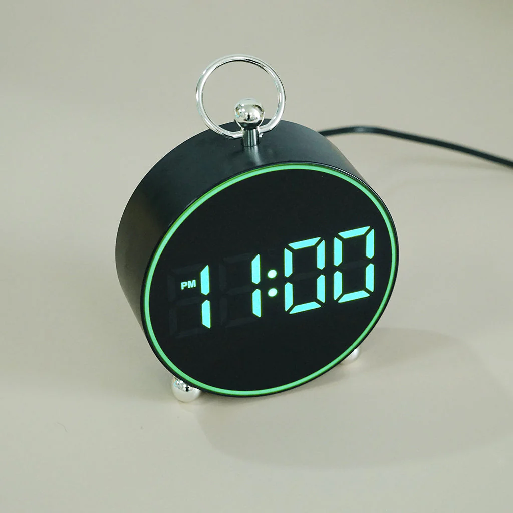 CRONY 8025 Electronic Clock Date Temperature Display Alarm Clocks With Atmosphere Light Voice-activated LED Digital Table Clock - Image 8