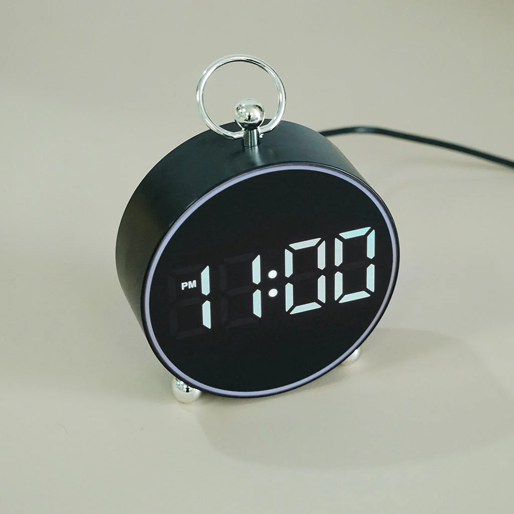CRONY 8025 Electronic Clock Date Temperature Display Alarm Clocks With Atmosphere Light Voice-activated LED Digital Table Clock - Image 9