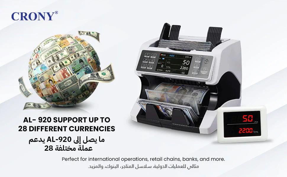 CRONY Banknote Verifiers AL-920 high quality Dual Multi-Currency Value Counter machine Money Counter - Image 23