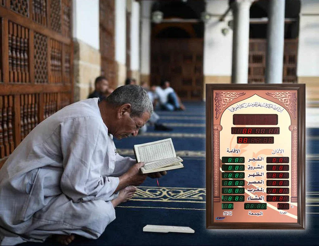 Crony AZ7058-6 Clock Double Row Azan Clock & clock Islamic Azan Wall Clock Mosque Prayer Clock Ramadan - Image 3