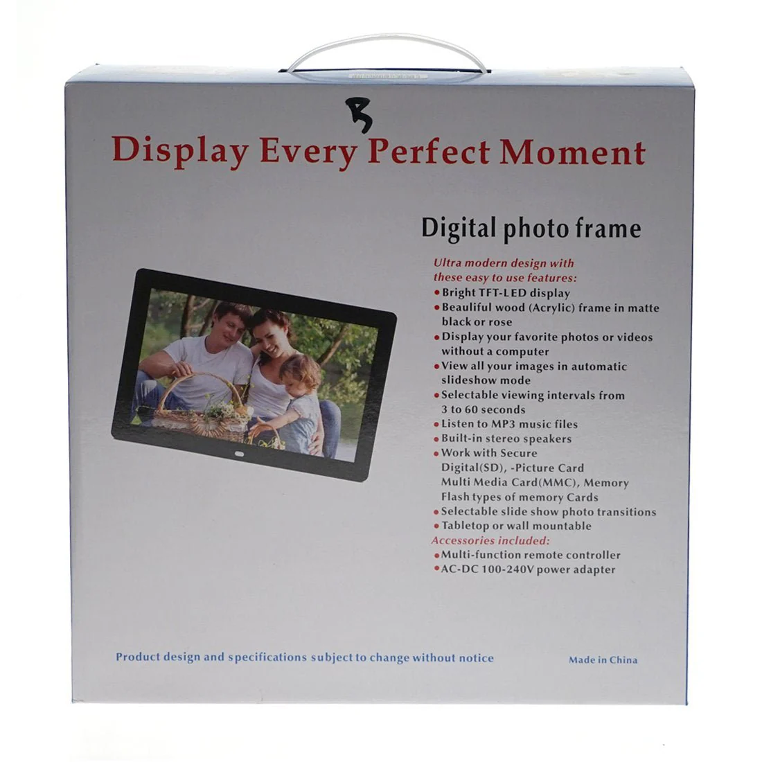 CRONY 12inch Photo Frame HD Digital Picture Frame Supports Music, Video & Film | Black - Image 6