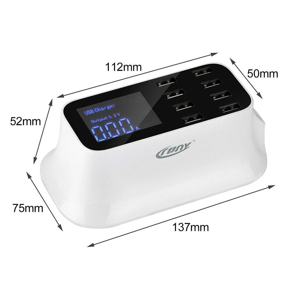 CRONY YC-CDA19 8-Port USB Charger Adapter Desktop Wall Charger Smart LED Display - Image 3