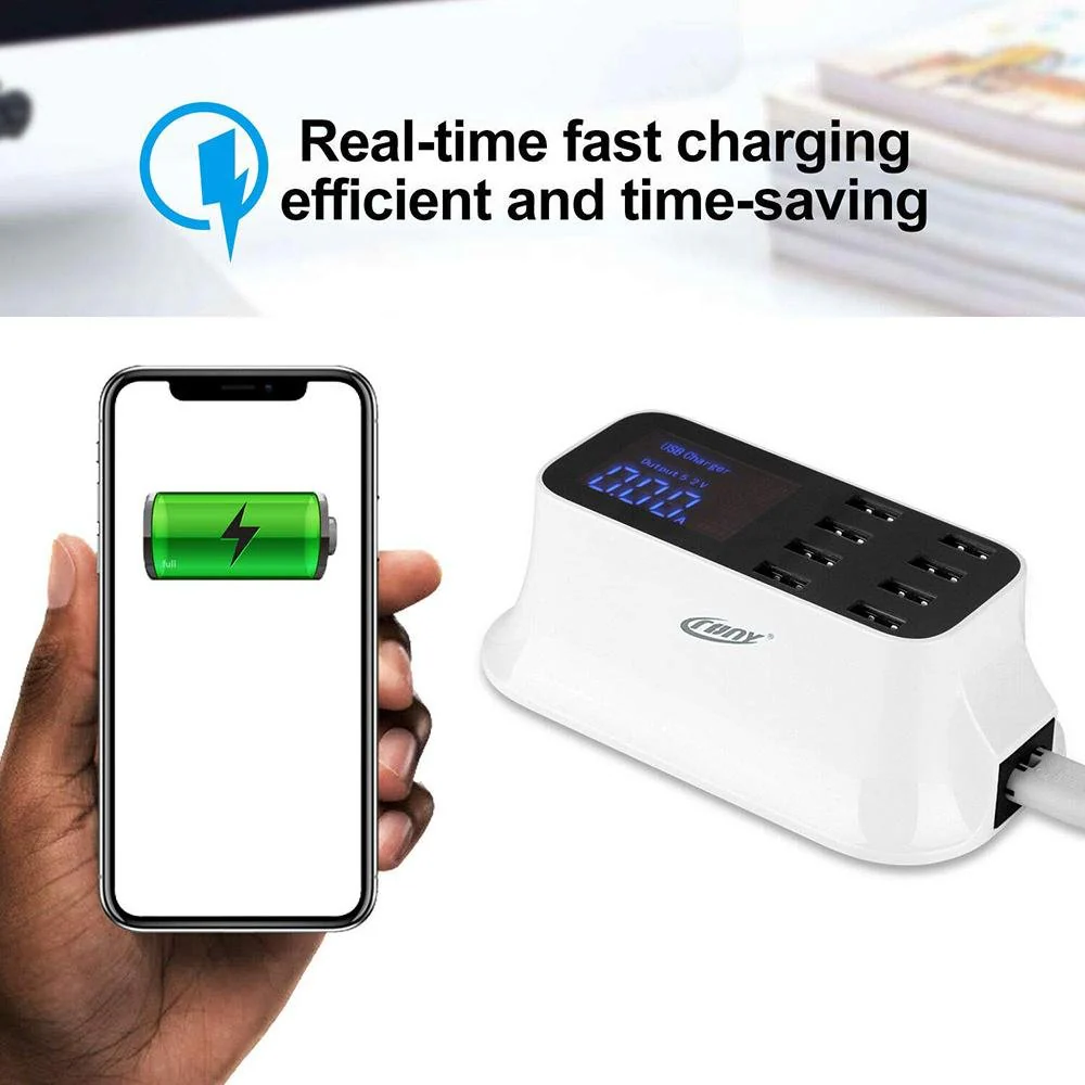 CRONY YC-CDA19 8-Port USB Charger Adapter Desktop Wall Charger Smart LED Display - Image 6