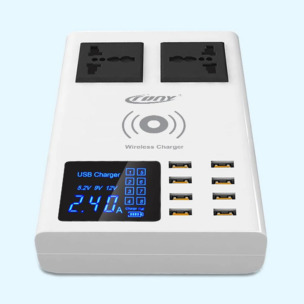 CRONY YC-CDA10W socket 8USB Wireless charging With Display Support wireless high speed charging - Image 5