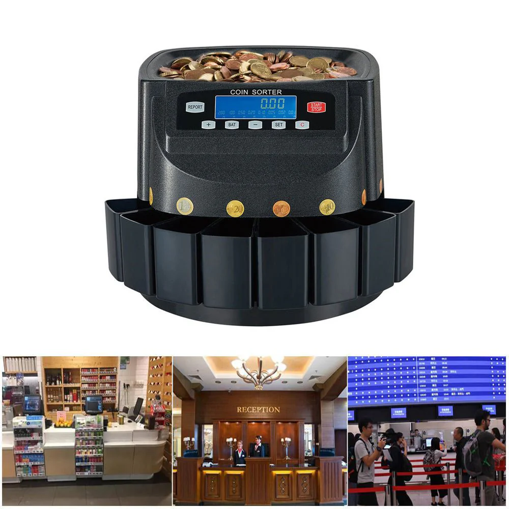 CRONY Banknote Verifiers CN-550 Coin counting machine LCD screen coin sorting machine Export coin counting machine Money Counter - Image 3
