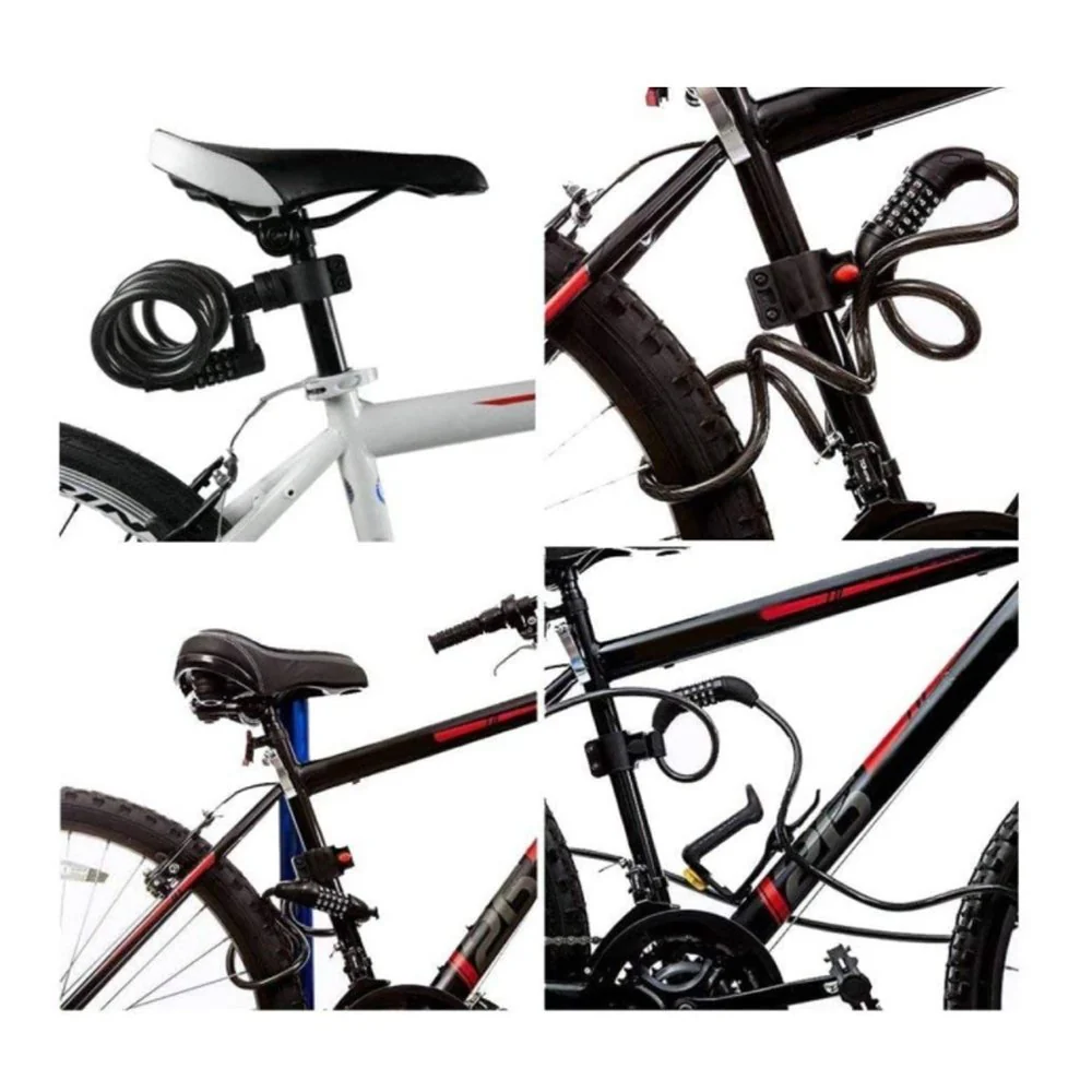 CRONY 4 digit combination lock code clock forBicycles electric bikes  Bike Lock Cable - Image 3
