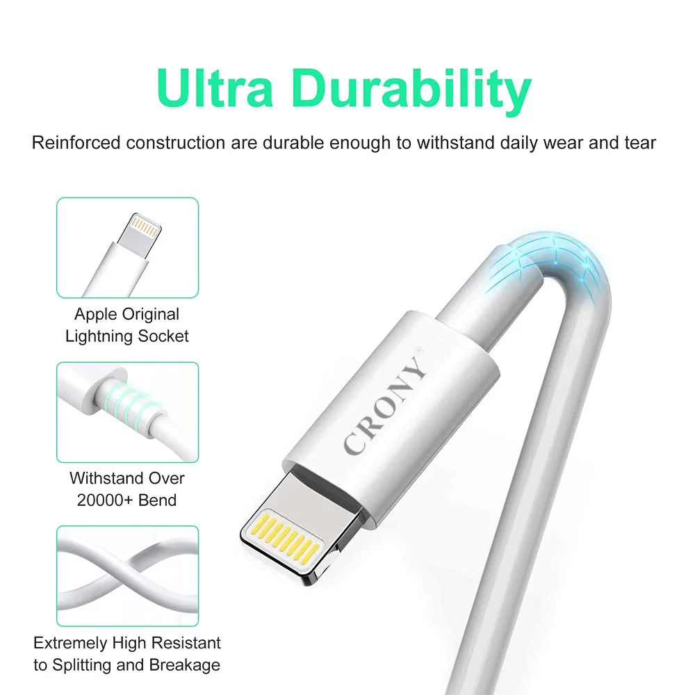 CRONY CR-001 Support Quick Charge&Data C-Lighting Cable 3A - Image 3