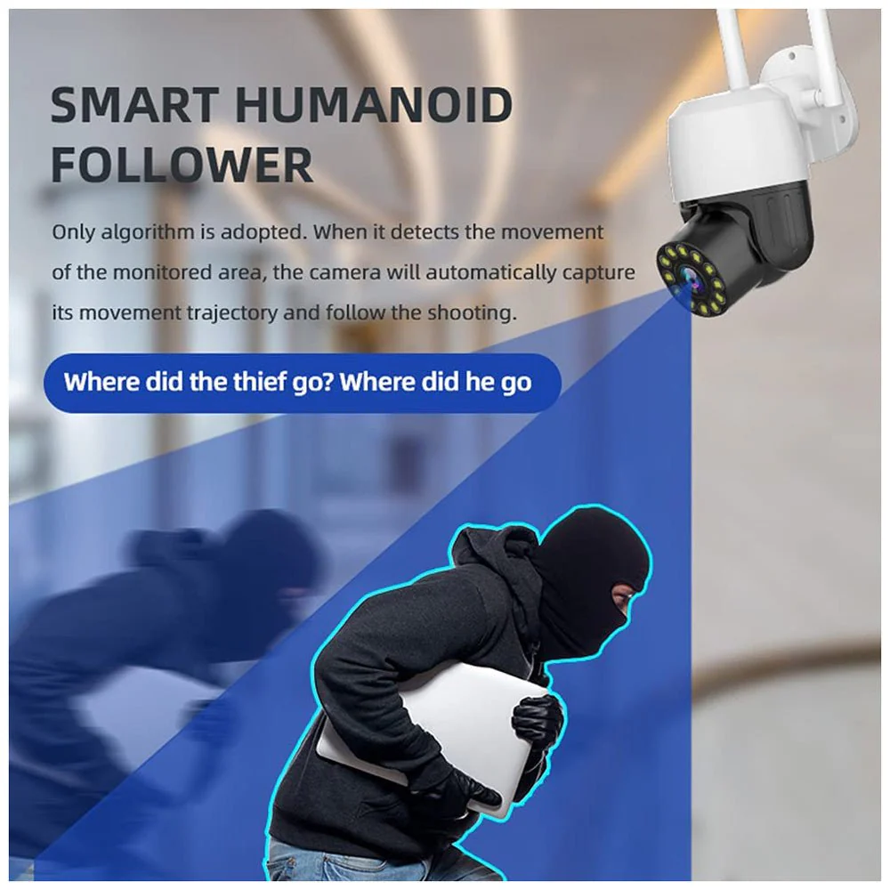 CRONY EC131 Full color night vision 1.5 inch ball machines  4X Camera WiFi Camera AI Human Detection Audio 1080P Wireless Security CCTV Cameras - Image 3