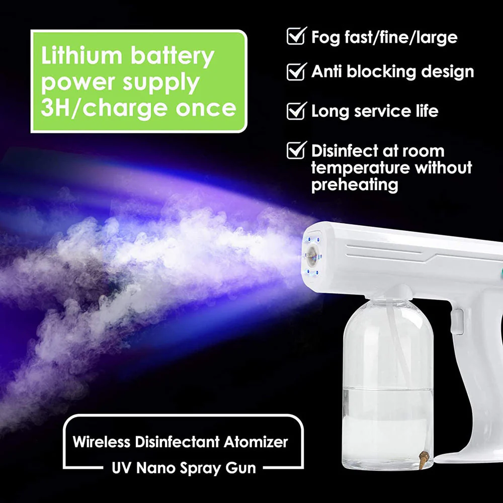 CRONY Electric disinfecting gun Disinfectant Steam ULV Gun Handheld Rechargeable Nano Atomizer - Image 3
