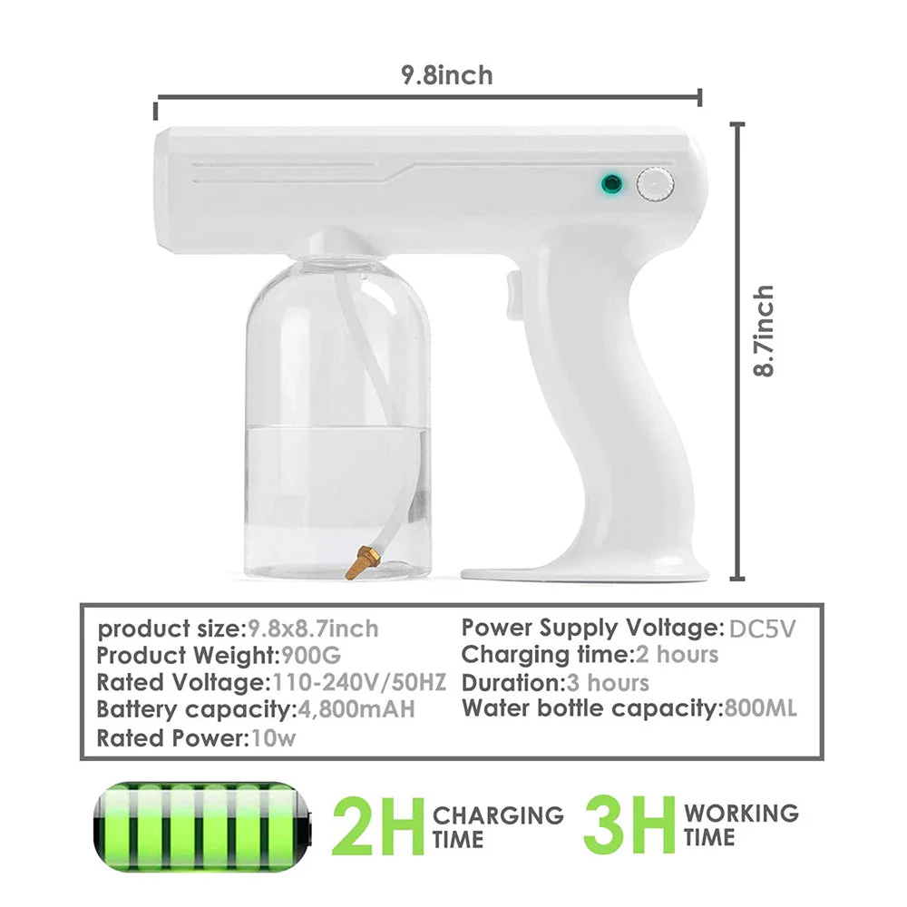 CRONY Electric disinfecting gun Disinfectant Steam ULV Gun Handheld Rechargeable Nano Atomizer - Image 4