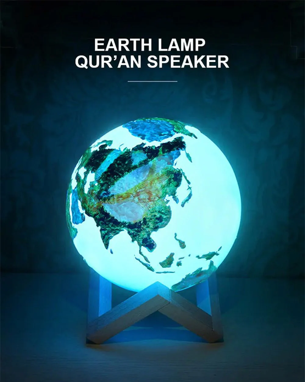 CRONY Equantu Sq-172 The New Fashion Earth Touch Lamp Portable Quran Bluetooth Speaker With App Control Light - Image 3