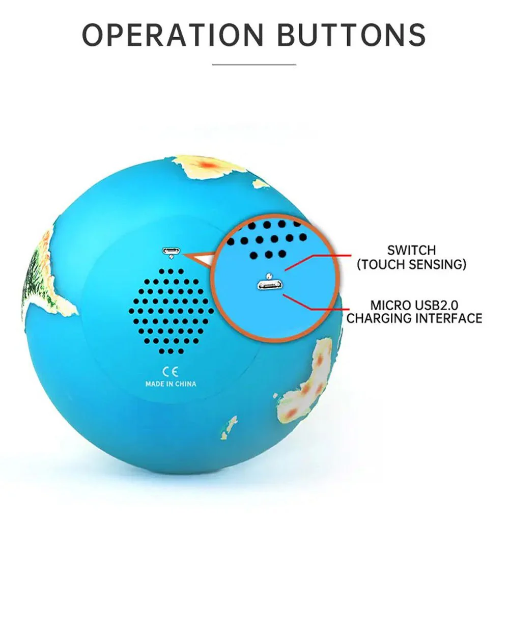 CRONY Equantu Sq-172 The New Fashion Earth Touch Lamp Portable Quran Bluetooth Speaker With App Control Light - Image 9