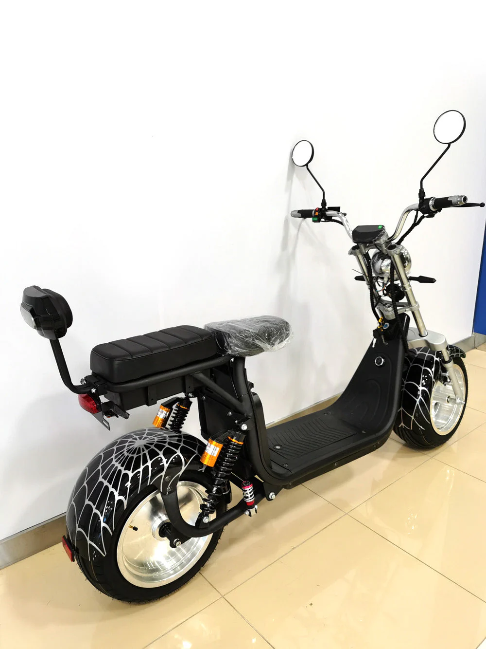 CRONY G-029 3000W Electric Motorcycle Motorbike High Speed Harley tyre Double Seat with double battery | Black - Image 6