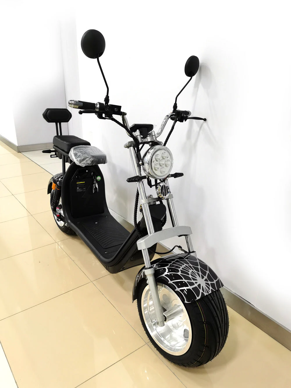 CRONY G-029 3000W Electric Motorcycle Motorbike High Speed Harley tyre Double Seat with double battery | Black - Image 8