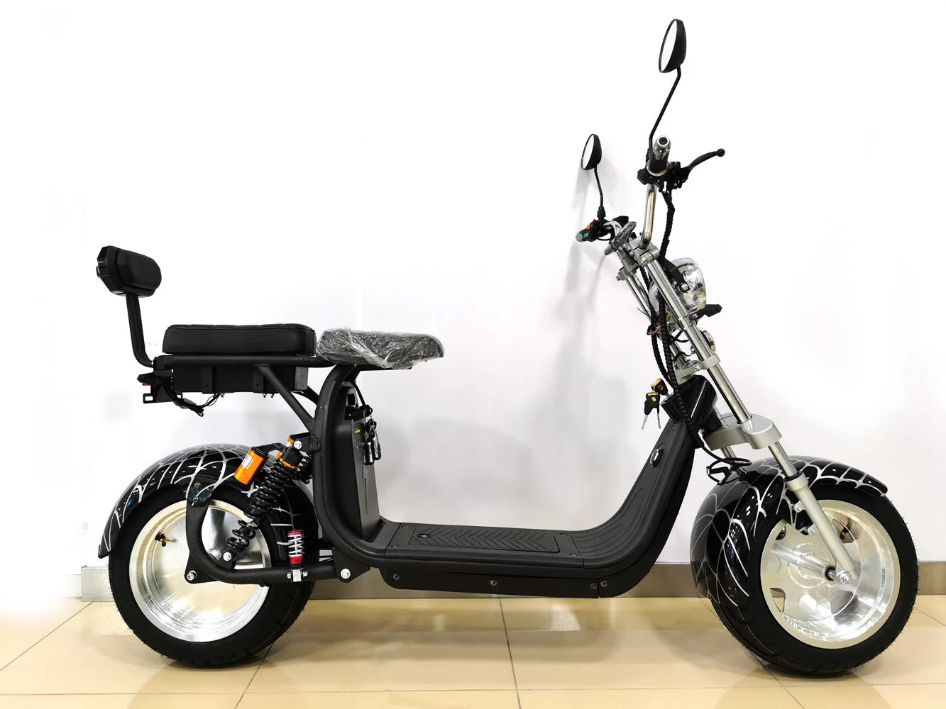 CRONY G-029 3000W Electric Motorcycle Motorbike High Speed Harley tyre Double Seat with double battery | Black - Image 9