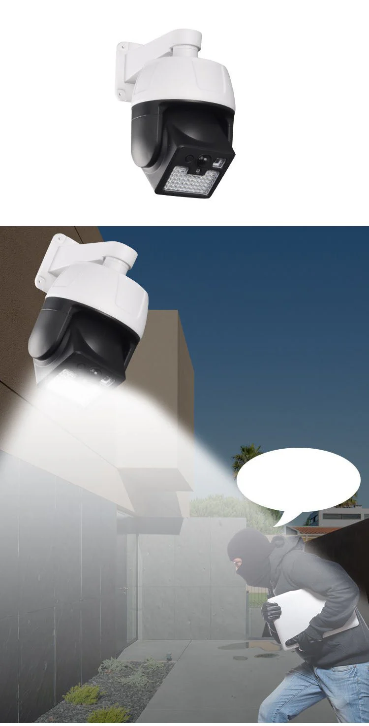 CRONY HW-5118-1 LED solar rechargeable wall lamps Solar human body induction simulation camera monitoring light fake camera light - Image 4