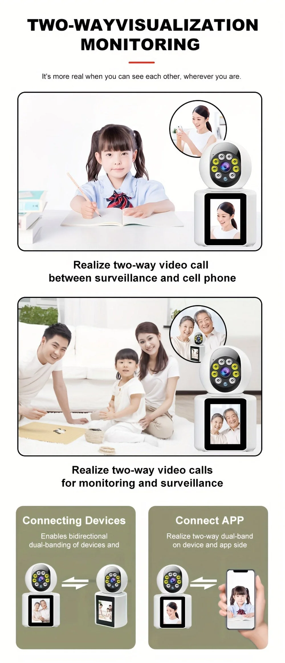 CRONY  IV-20 V360Pro APP 1080P Video Calling WIFI HD Camera One-Click Video Calling Infrared Night Vision Video Baby Monitoring Camera - Image 16