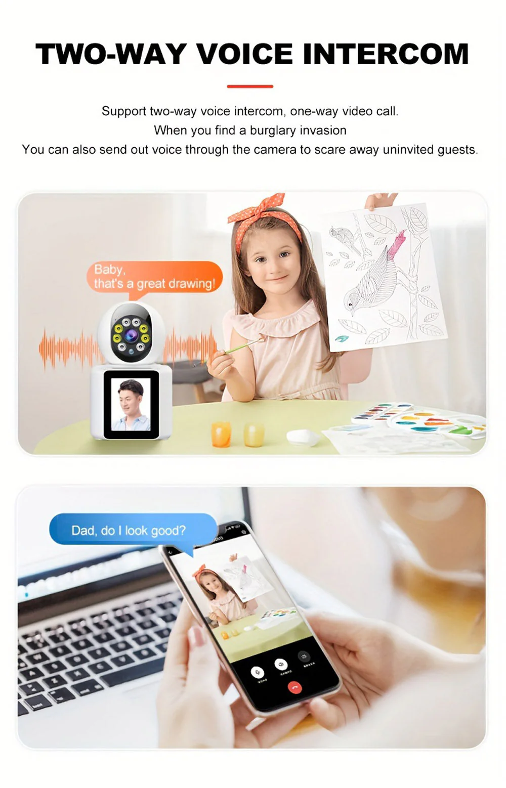 CRONY  IV-20 V360Pro APP 1080P Video Calling WIFI HD Camera One-Click Video Calling Infrared Night Vision Video Baby Monitoring Camera - Image 20