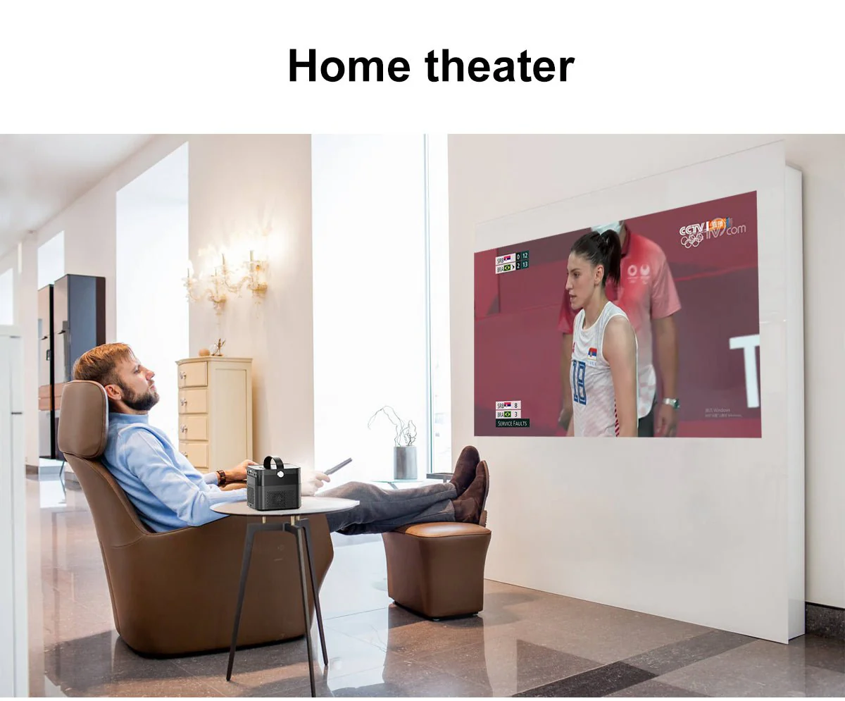 CRONY K5+ upright Projector with BT speaker 3D Smart DLP Projector 800 ANSI Lumens 1080P Portable Outdoor DLP 4k Projector - Image 6