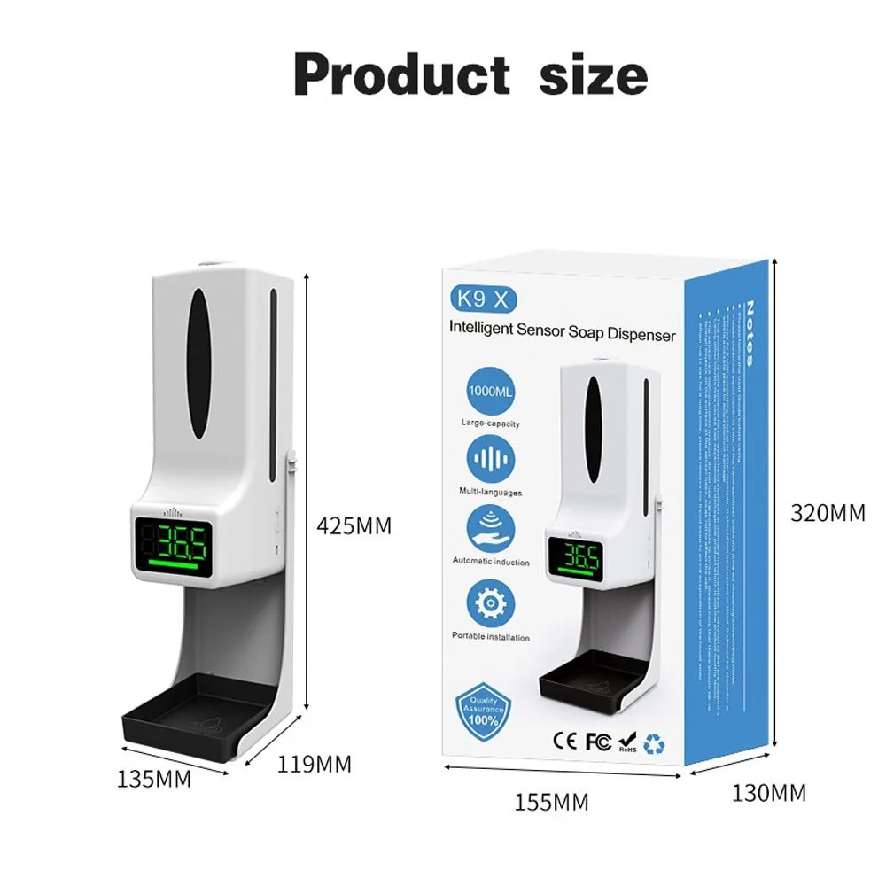 CRONY K9 Pro X Automatic Temperature Measurement&Disinfection Mach Intelligent Sensor Soap Dispenser with Thermometer Infrared Thermometer Dispenser - Image 10