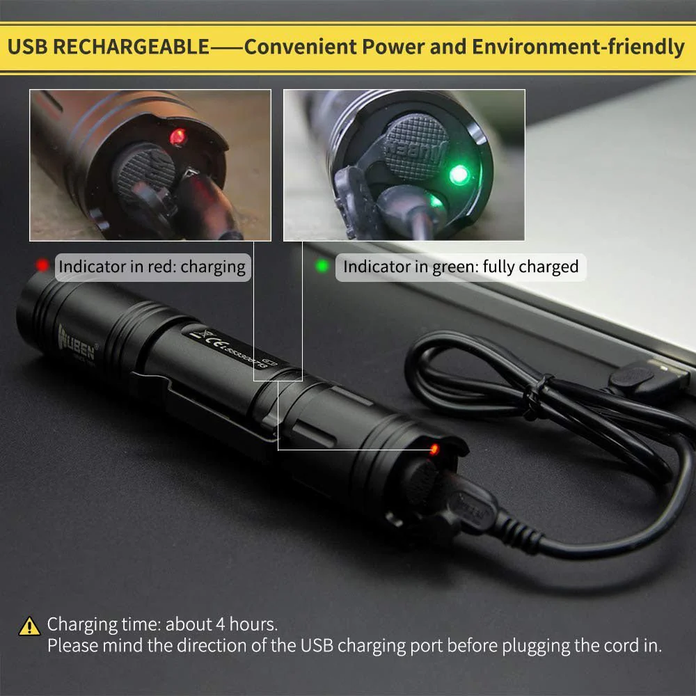 CRONY L50 LED Flashlight Outdoor Flashlight 1200 Lumens USB Rechargeable Torch Lithium 18650 Battery Waterproof IPX8 - Image 5