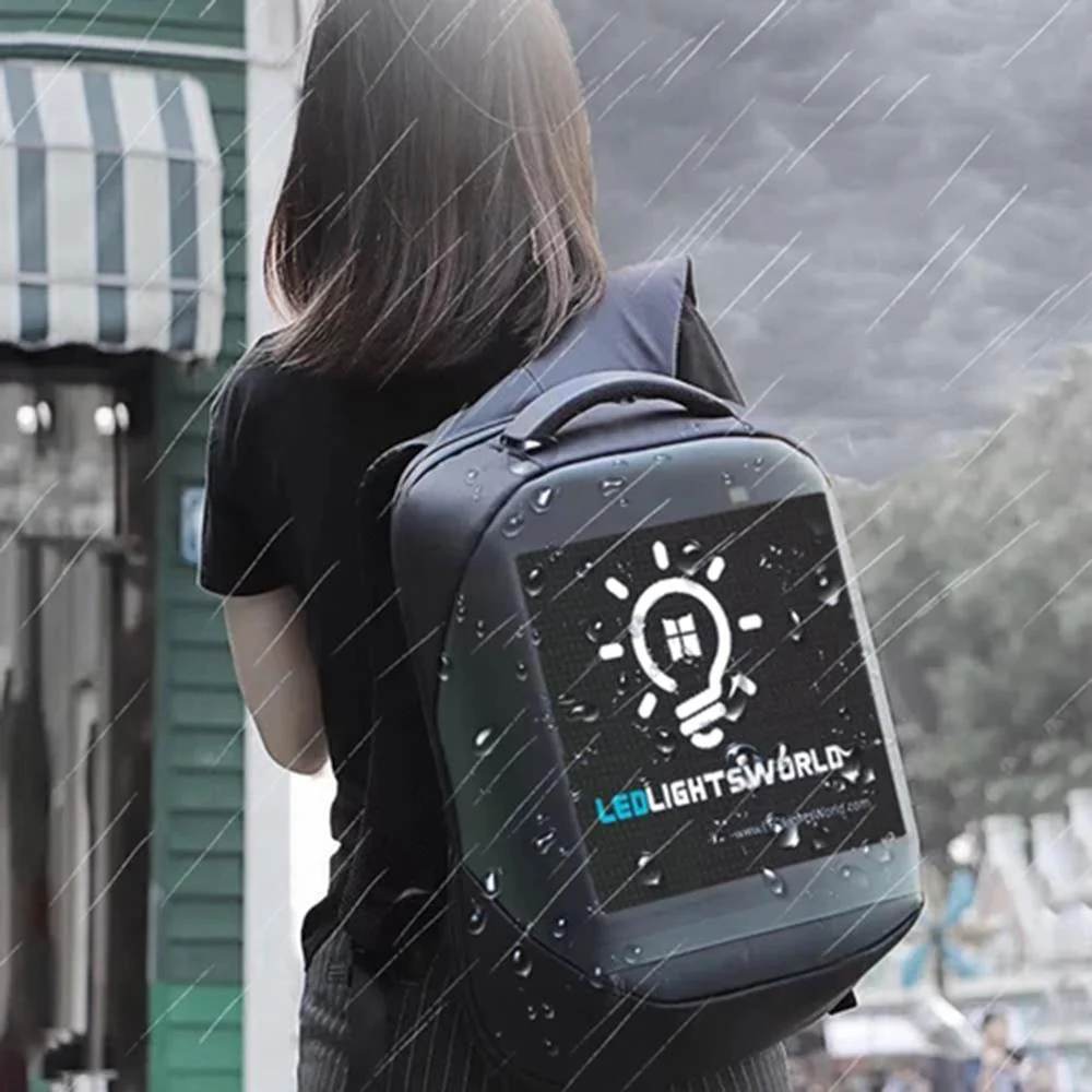 CRONY LED display backpack us-b002 LED Fashion Novelty Smart Style waterproof Laptop Backpack Creative Christmas Gift School Bag - Image 3