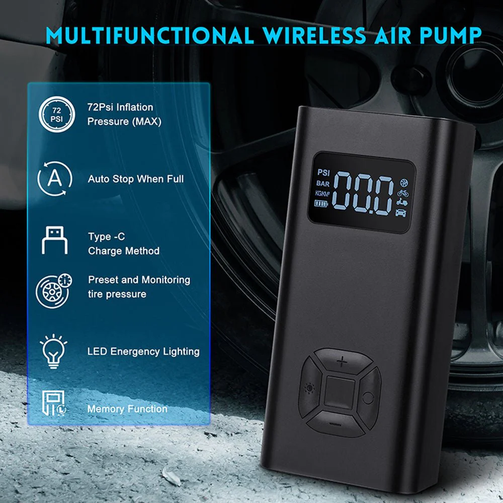 CRONY NEW Portable Electric Air Inflator 12v 150PSI Rechargeable 6500mAh Car Pump Tire Inflator Cordless Portable Compressor - Image 7