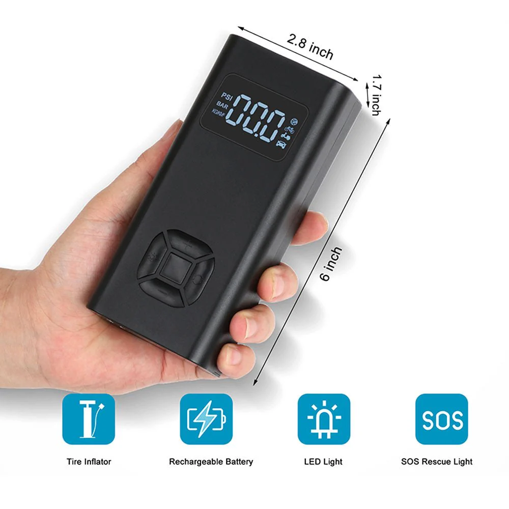 CRONY NEW Portable Electric Air Inflator 12v 150PSI Rechargeable 6500mAh Car Pump Tire Inflator Cordless Portable Compressor - Image 8
