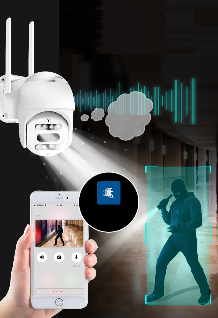 CRONY NIP-21HS carecam PRO APP ball Face recognition and shooting linkage alarm Voice alarm Day and night full color dual lens camera - Image 3