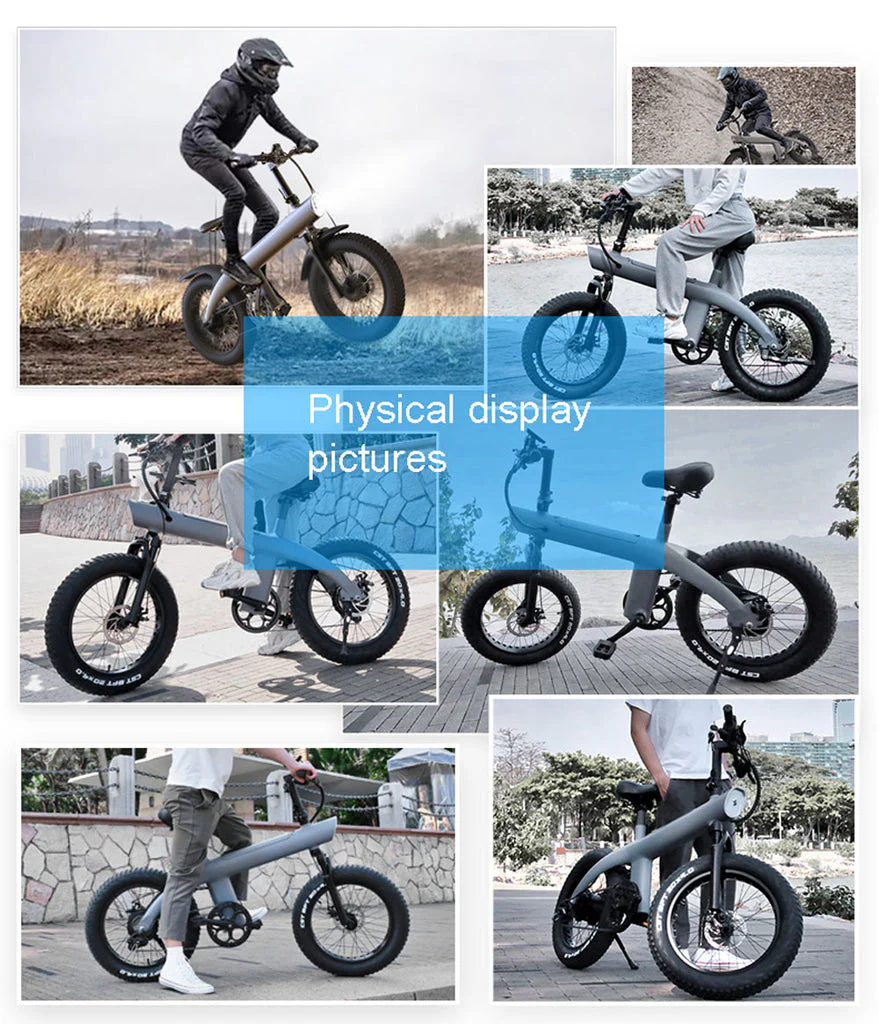 CRONY Q3 Off-road fat tire 48V/750W aluminum alloy E-bike 20 inch fat tire off road bicy Scootercle electric bike Scooter - Image 8
