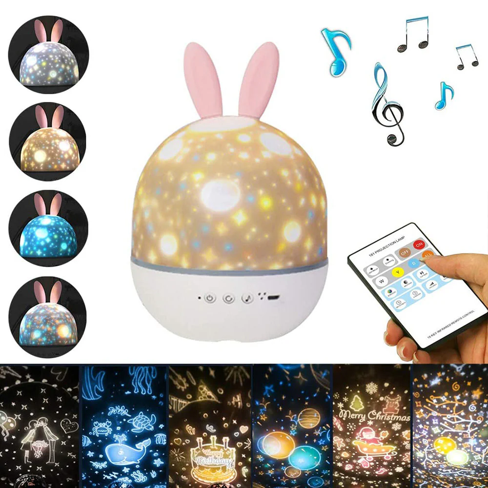 CRONY rabbit 6 kinds of pattern light Starry Sky Luminous Projection Nebula Music - Image 5