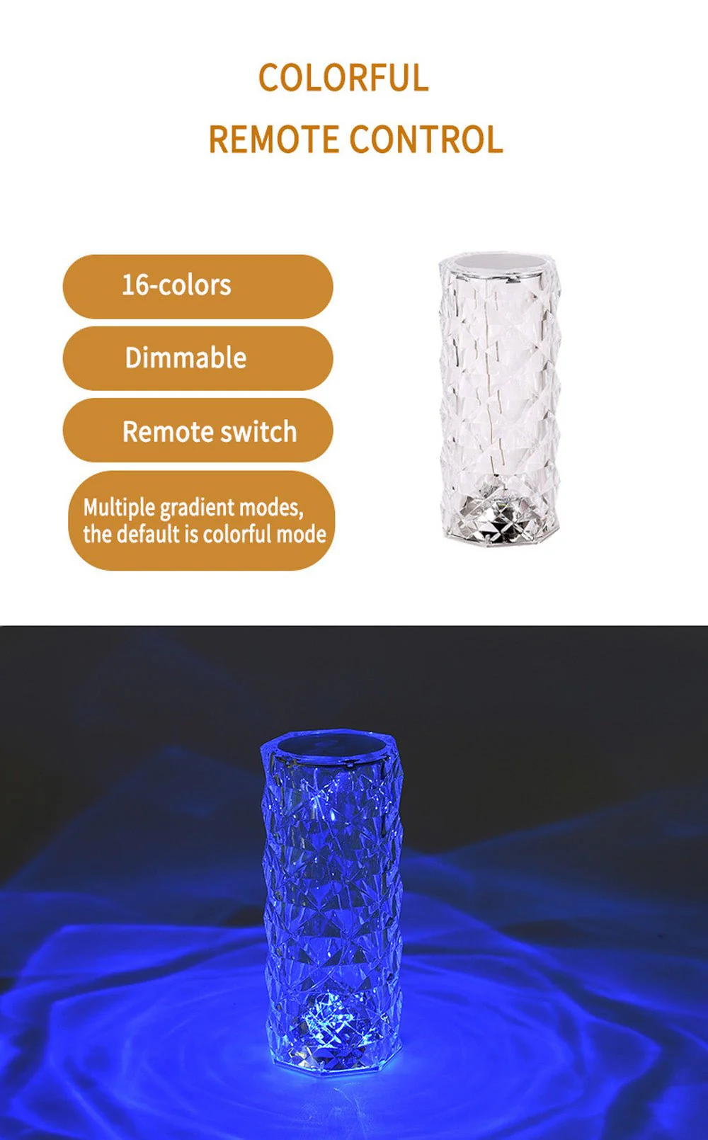 CRONY Rose lamp 16 color RGB touch color + remote and recharge Modern Design Touch Dimmable Recharge Table Lamp - Image 11