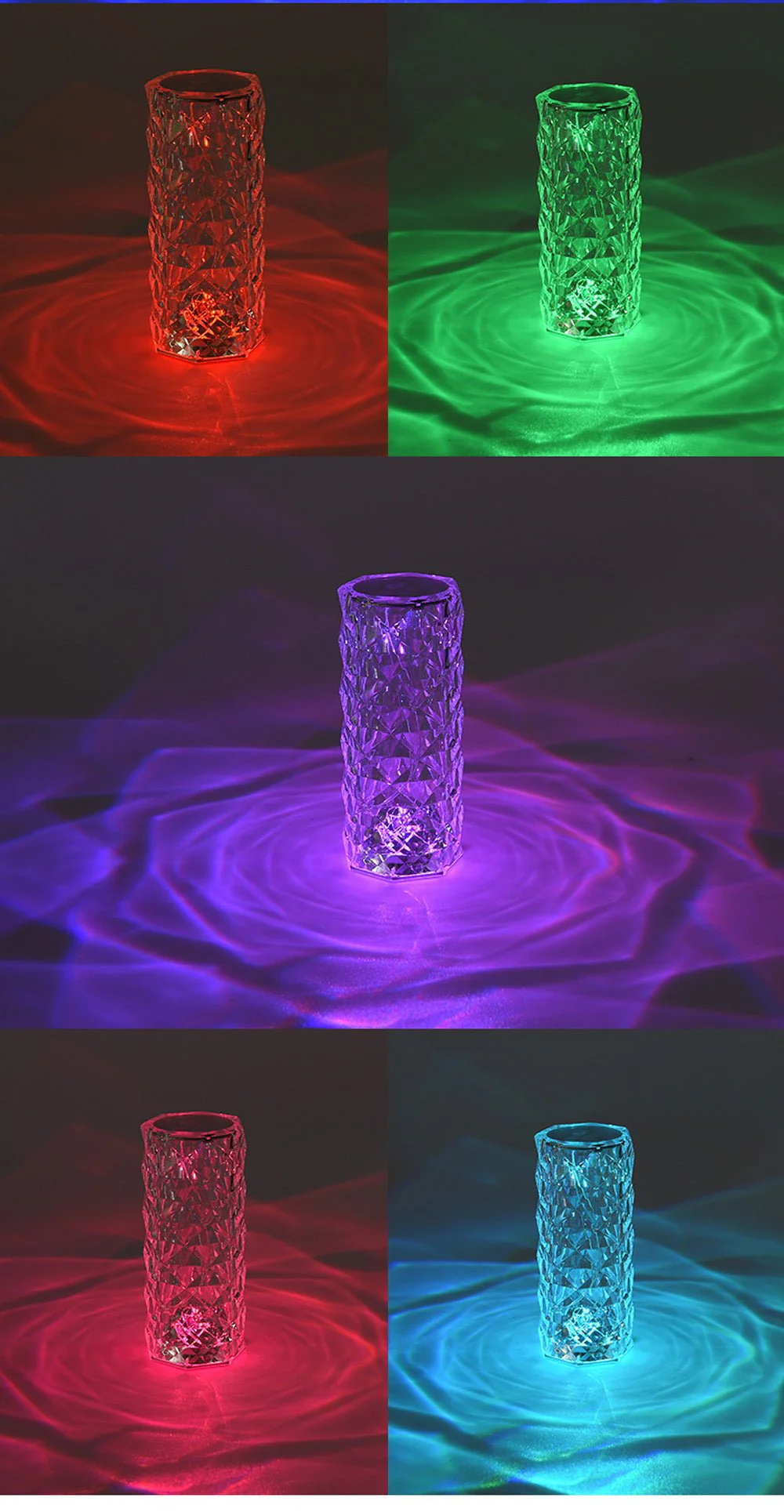 CRONY Rose lamp 16 color RGB touch color + remote and recharge Modern Design Touch Dimmable Recharge Table Lamp - Image 12