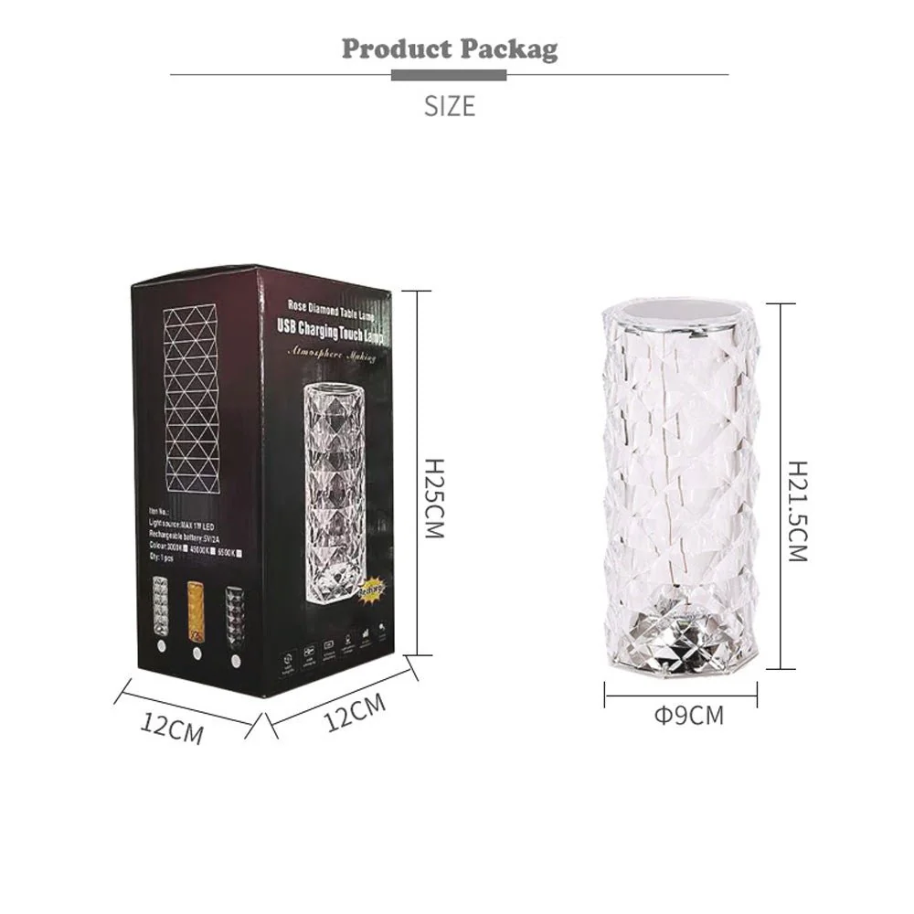 CRONY Rose lamp 16 color RGB touch color + remote and recharge Modern Design Touch Dimmable Recharge Table Lamp - Image 13