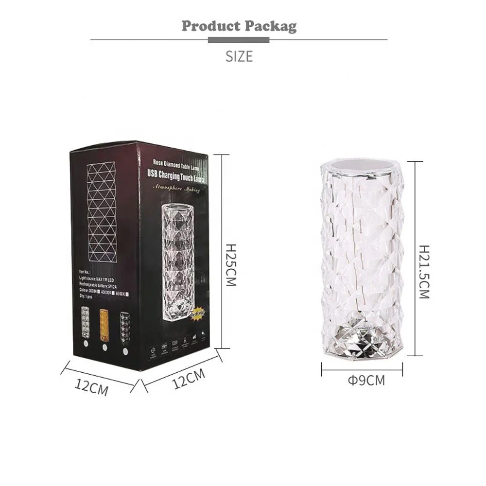 CRONY Rose lamp 16 color RGB touch color + remote and recharge Modern Design Touch Dimmable Recharge Table Lamp - Image 6