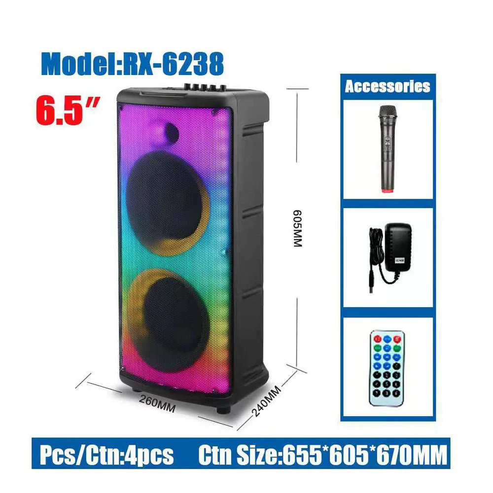 CRONY RX-6238 big  power disco light loud speaker wireless with bass echo treble rechargeable battery karaoke speaker - Image 11