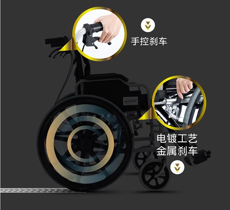 CRONY S01 Widened and load-bearing hand push folding Wheelchairs 24" Large Wheel 150KG Capacity - Image 3