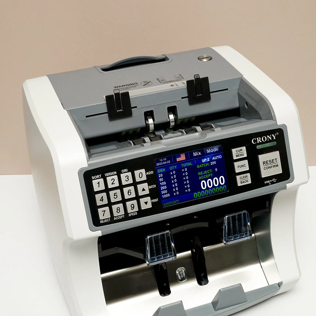 CRONY S200 High-Speed Smart Bill Counter 1000 Notes/Min Built-in Thermal Printer Touch Screen Banknote Verifiers - Image 2