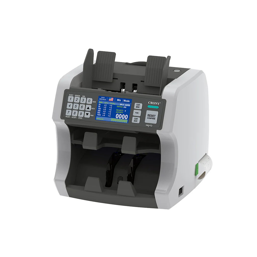 CRONY S200 High-Speed Smart Bill Counter 1000 Notes/Min Built-in Thermal Printer Touch Screen Banknote Verifiers - Image 9
