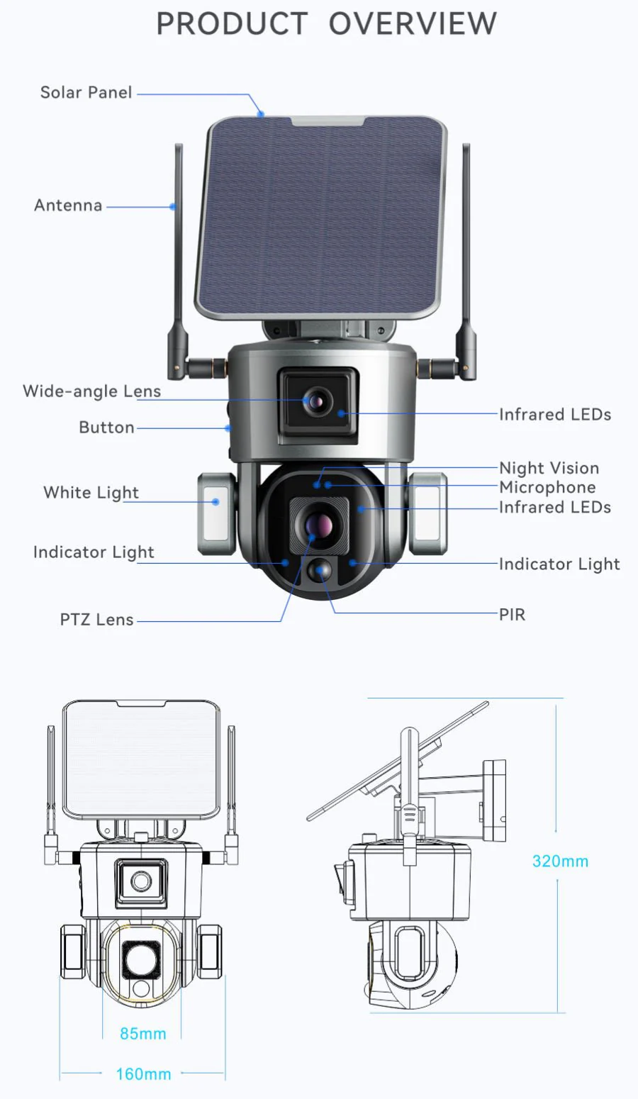 CRONY S5 WiFi-4K-8MP-10X Solar Dual Linkage Battery PTZ Camera  8MP Wireless CCTV Camera Outdoor IP66 Waterproof Solar Dual Camera - Image 23