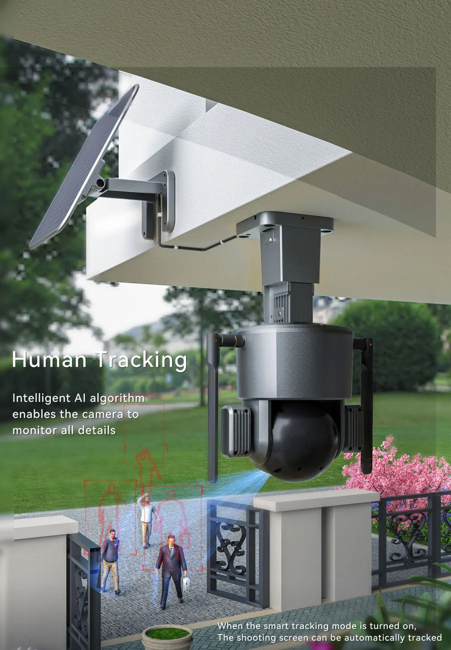 CRONY S5 WiFi-4K-8MP-10X Solar Dual Linkage Battery PTZ Camera  8MP Wireless CCTV Camera Outdoor IP66 Waterproof Solar Dual Camera - Image 3