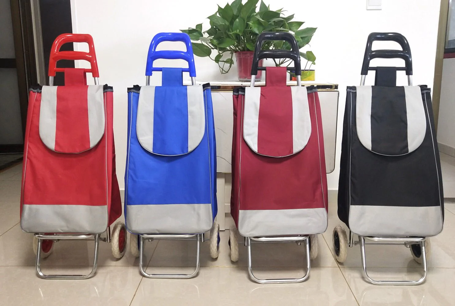 CRONY SC001 Shiping Cart Shopping Trolley Bag Folding Shopping Cart Collapsible Trolley Bag | brown - Image 11