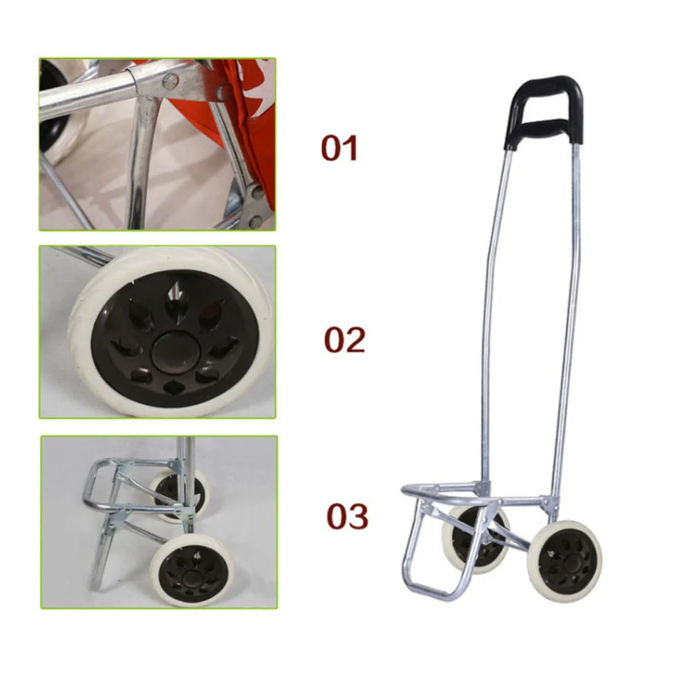 CRONY SC001 Shiping Cart Shopping Trolley Bag Folding Shopping Cart Collapsible Trolley Bag | red - Image 5