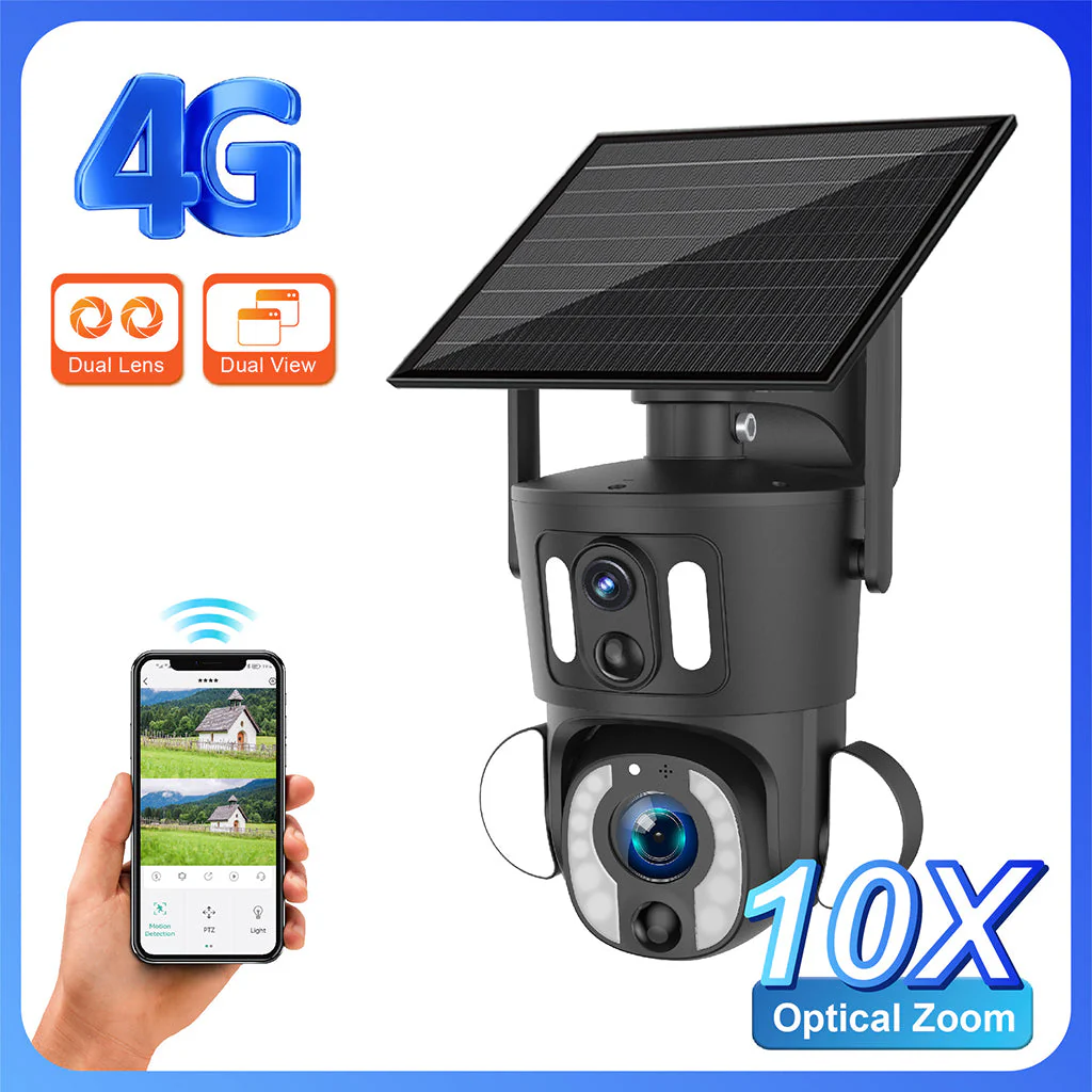 CRONY SD3210 Solar PTZ Wireless Dual Lens 10X Zoom Camera - Image 2