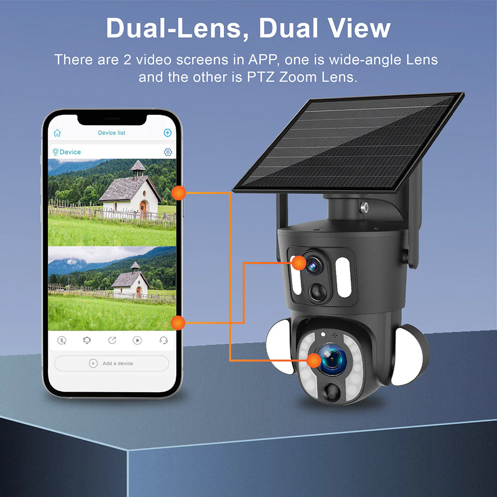 CRONY SD3210 Solar PTZ Wireless Dual Lens 10X Zoom Camera - Image 5