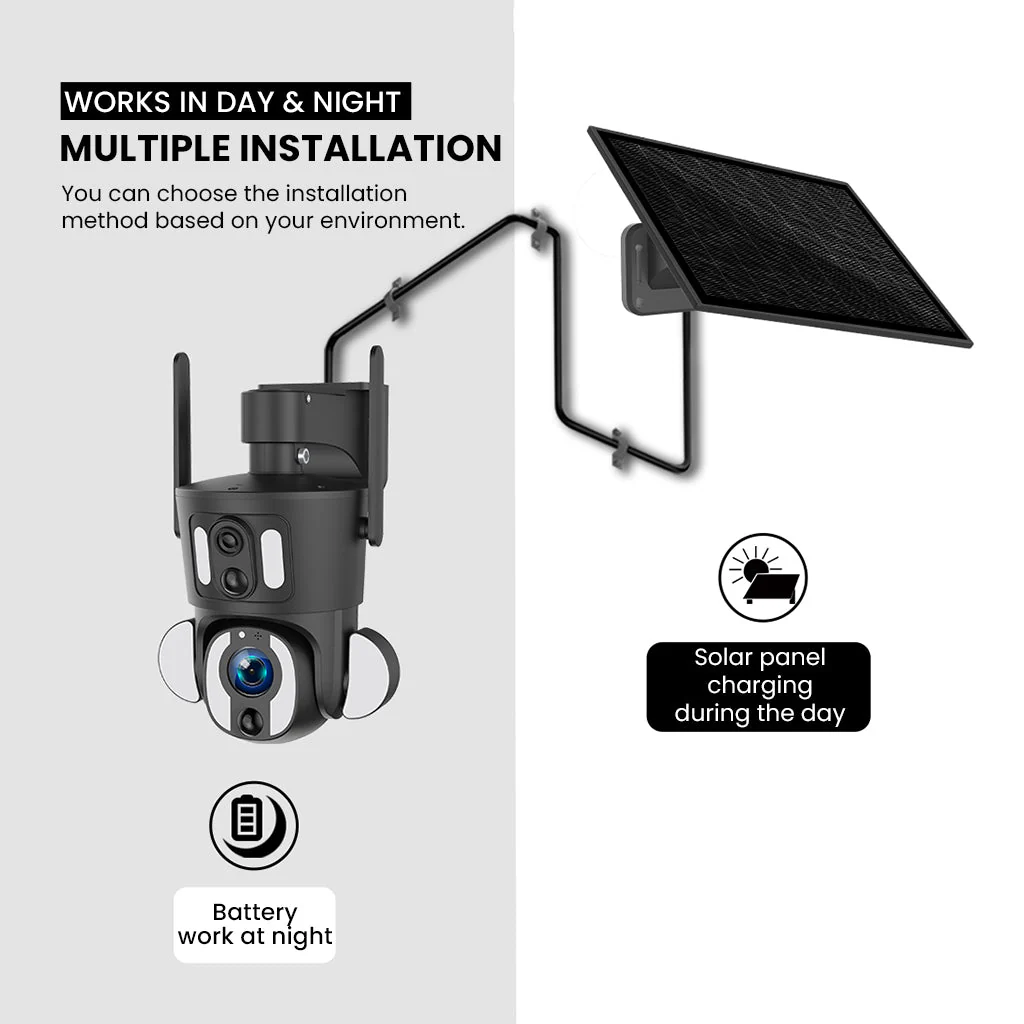 CRONY SD3210 Solar PTZ Wireless Dual Lens 10X Zoom Camera - Image 8